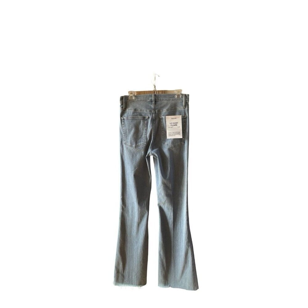 New FRAME Le Easy Flare High Rise Raw Hem Light Blue Jeans Babitz Size 29 - Picture 10 of 15